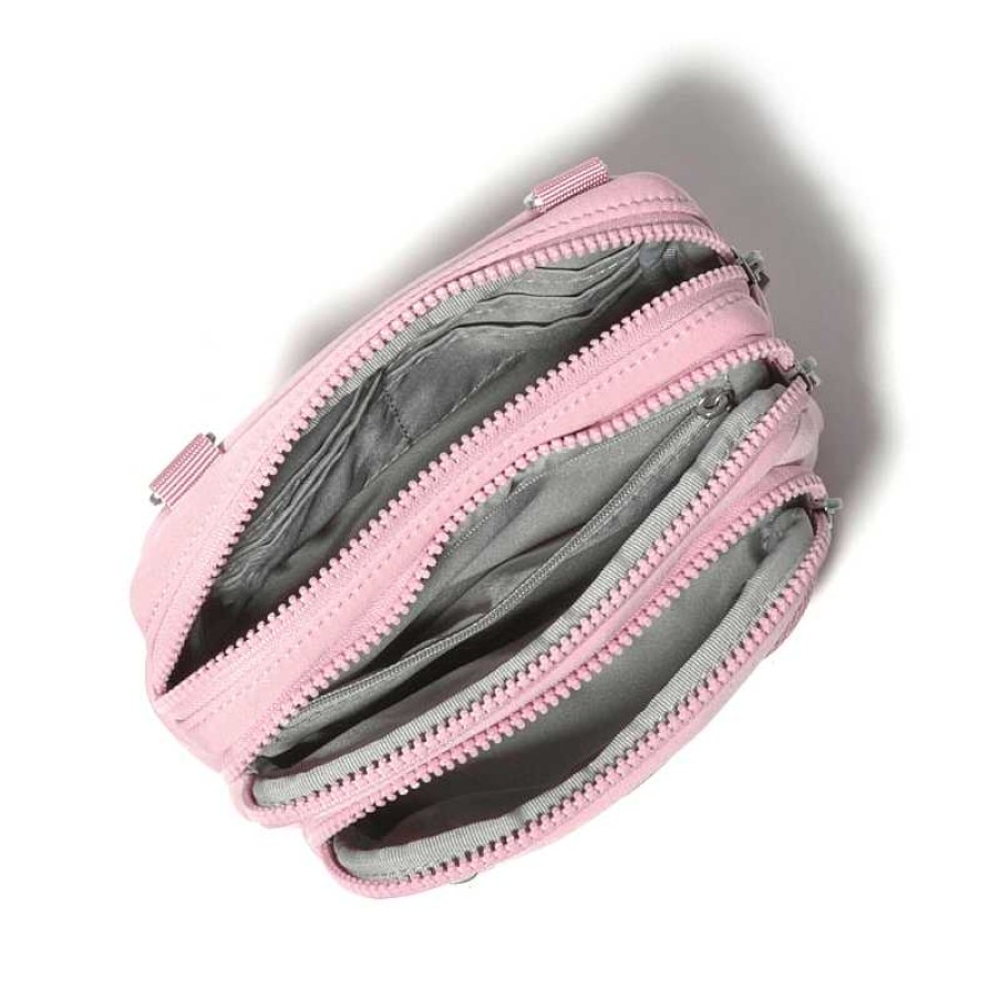 Accessories Baggallini | Baggallini Triple Zip Bagg Blush Neoprene