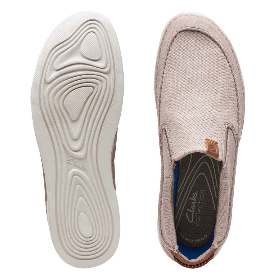 Men Clarks | Men'S Clarks Gerald Step - Stone Combi