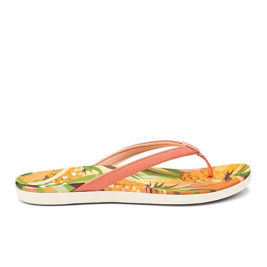 Women OluKai | Women'S Olukai Ho'Opio Hau Shell Coral/Pineapple