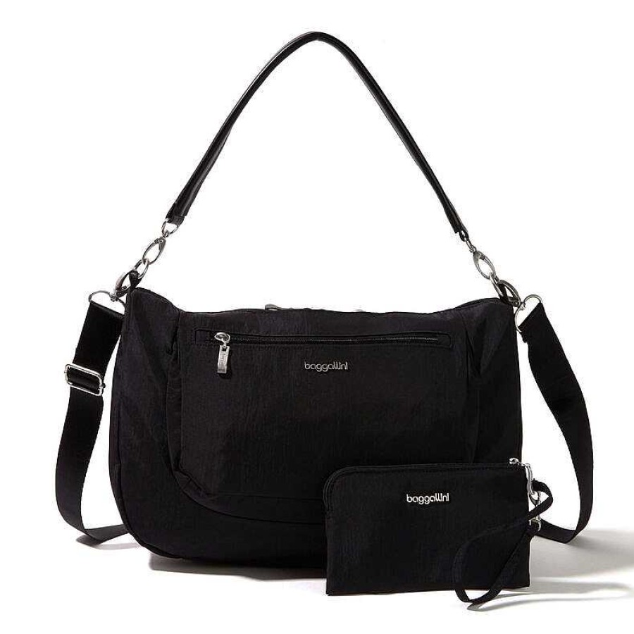 Accessories Baggallini | Baggallini Modern Everywhere Half Moon Messenger - Black