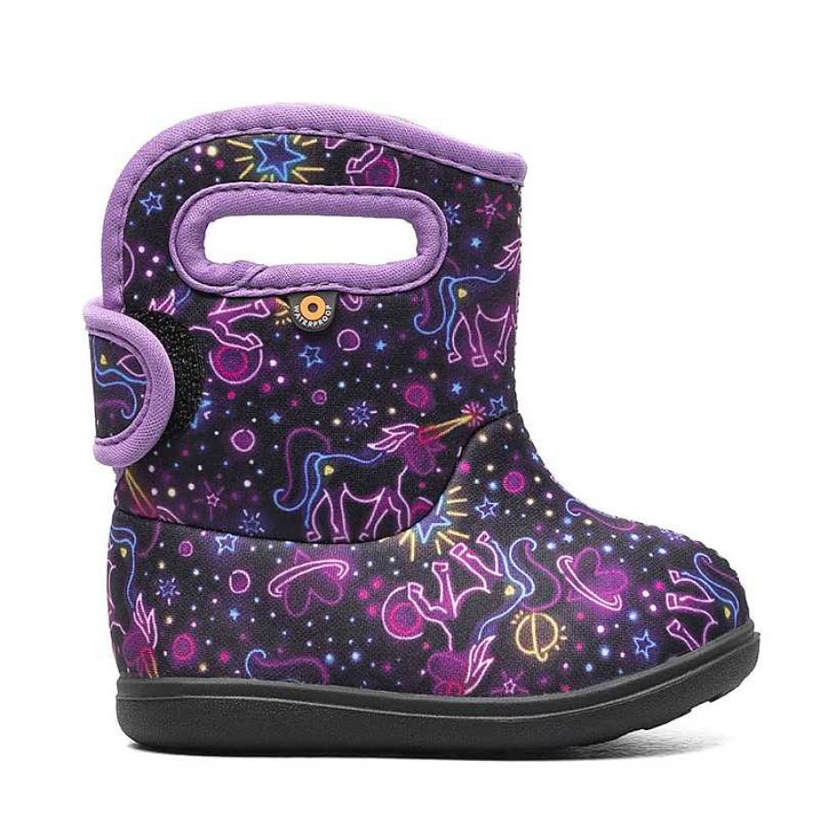 Kids Bogs | Kids' Baby Bogs Ii Neon Unicorn Sizes 5-10 - Black