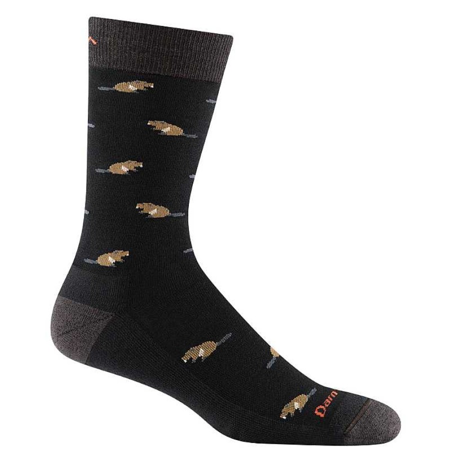 Accessories Darn Tough | Men'S Darn Tough Vermont Sawtooth Crew Lightweight Lifestyle Sock - Black