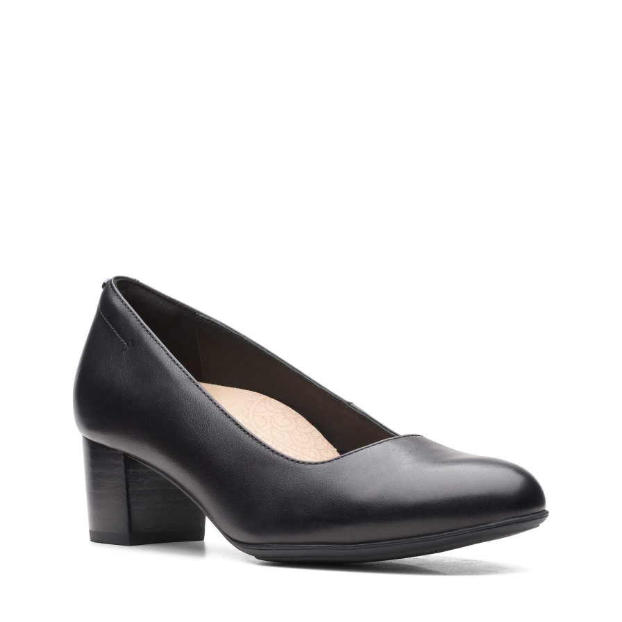 Women Clarks | Women'S Clarks Linnae Pump - Black Leather