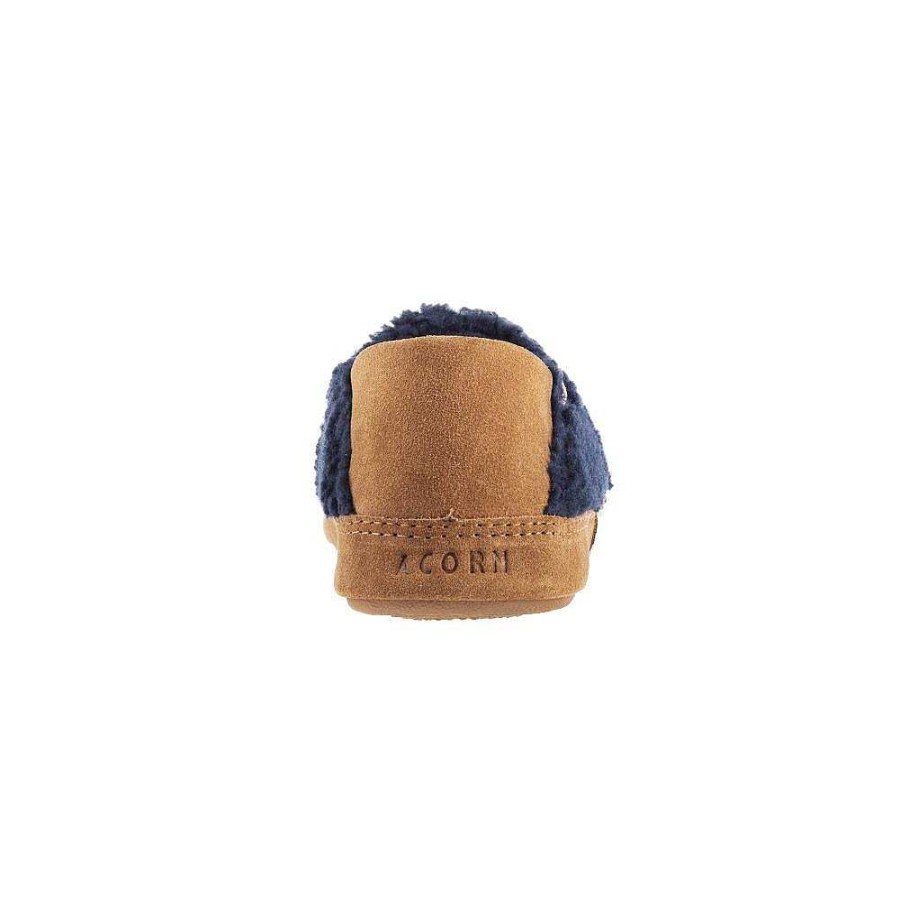 Women Acorn Slippers | Women'S Acorn Moc Ii Slipper Collapsible Heel - Navy Popcorn