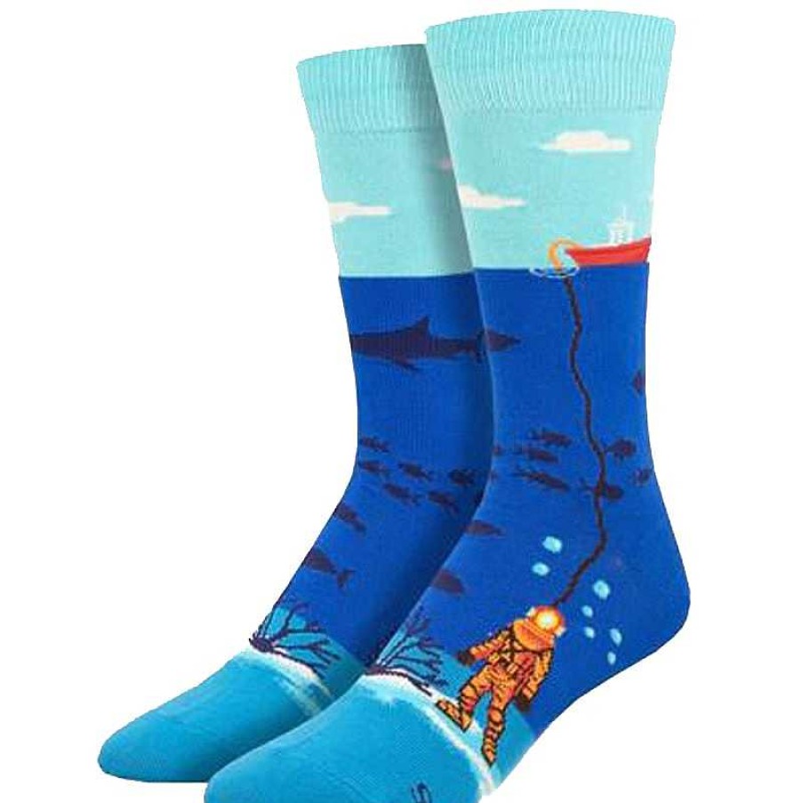 Accessories Socksmith | Socksmith Deep Sea Diver Crew Socks - Blue