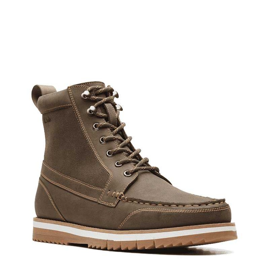 Men Clarks | Men'S Clarks Durston Hi - Dark Olive