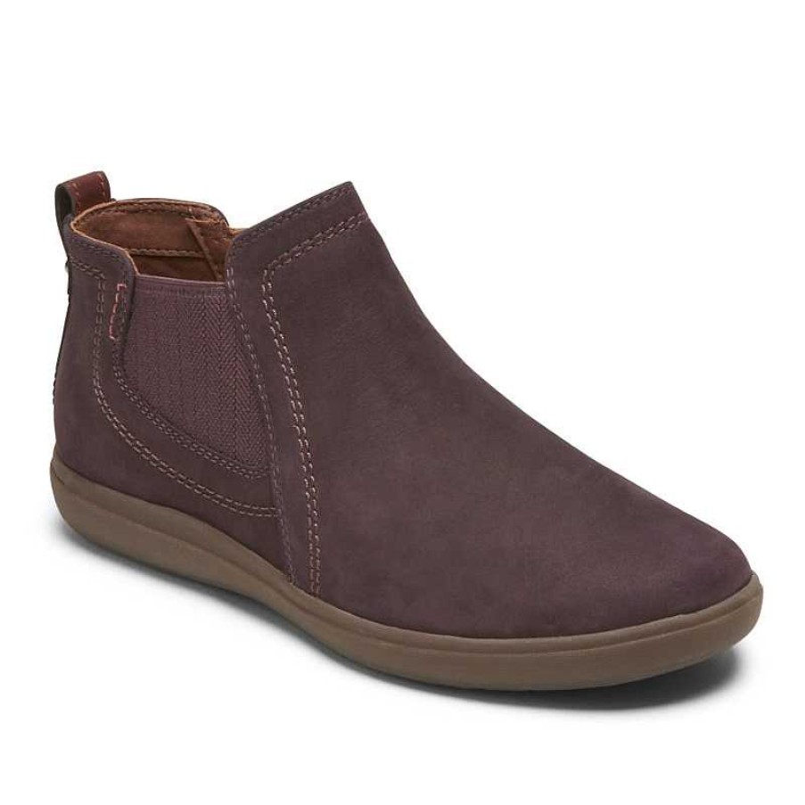 Women Cobb Hill | Women'S Cobb Hill Bailee Chelsea Boot - Eggplant Nubuck