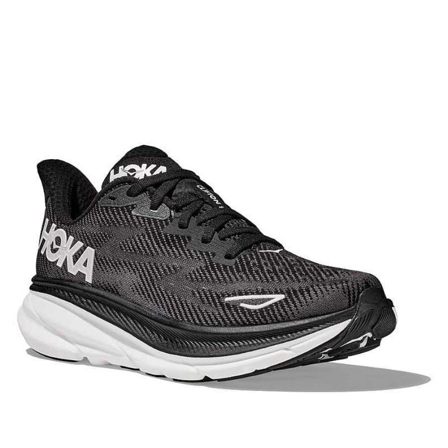 Men Hoka | Men'S Hoka Clifton 9 Black/White (Bwht)