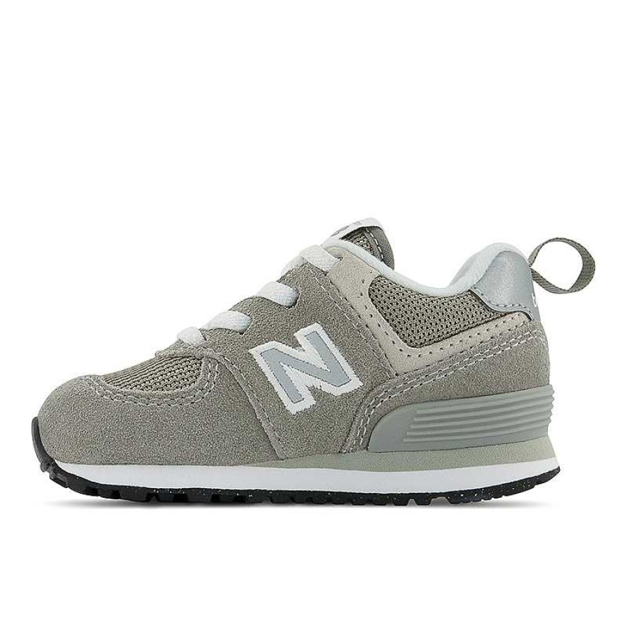 Kids New Balance | Kids' New Balance 574 Core Bungee Sizes 2-10 - Grey/White