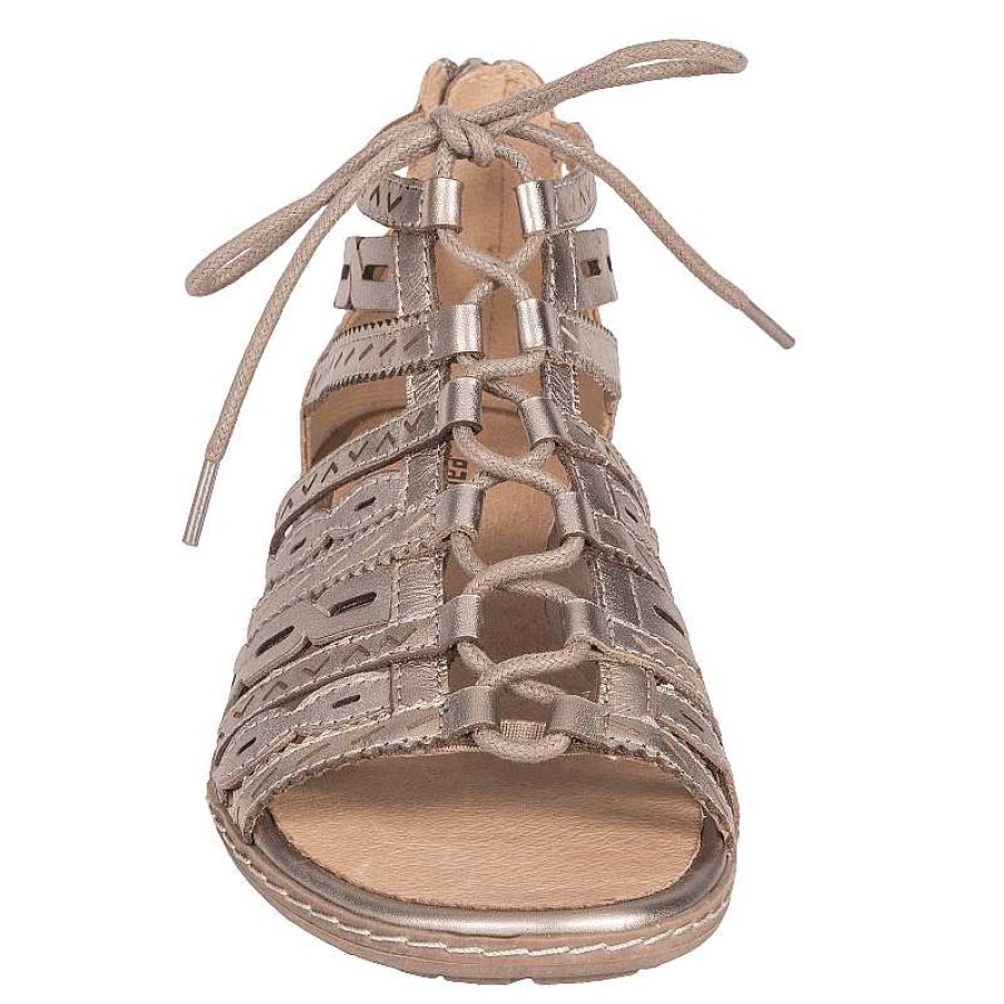 Women Earth | Women'S Earth Tidal - Titanium Gold Perlized Soft Leather