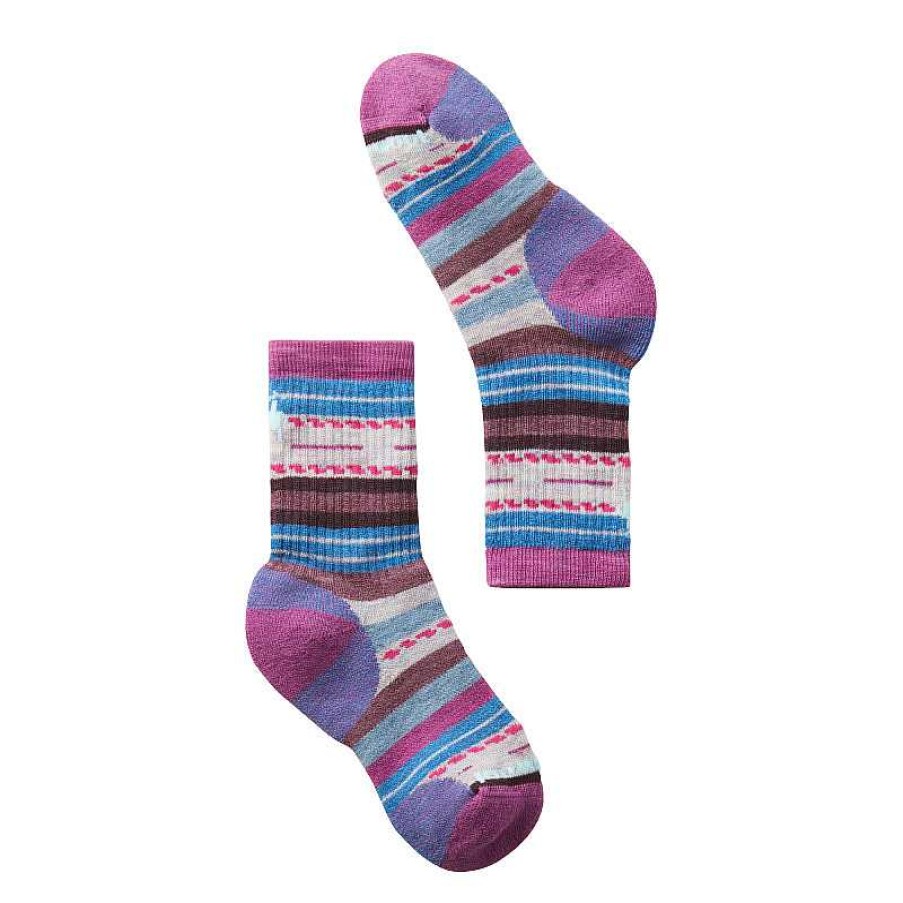 Kids Smartwool | Kids' Smartwool Hike Full Cushion Margarita Crew Socks Meadow Mauve