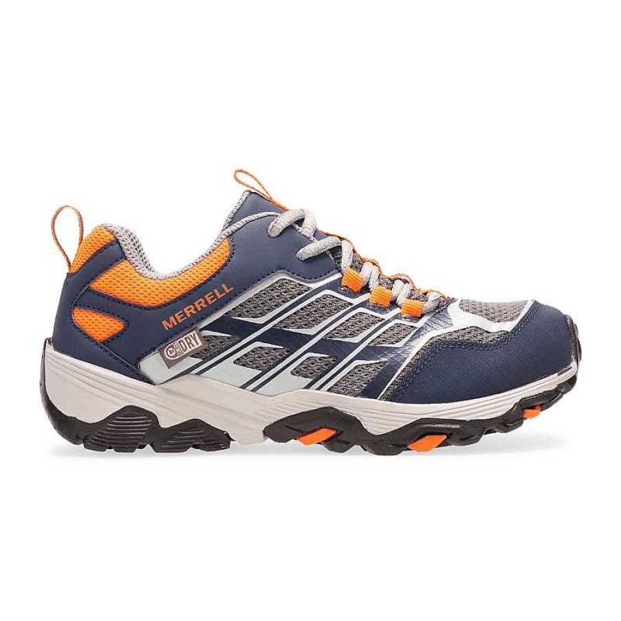 Kids Merrell | Boy'S Merrell Moab Fst Low Waterproof Size 10.5-3 - Navy|Grey|Orange