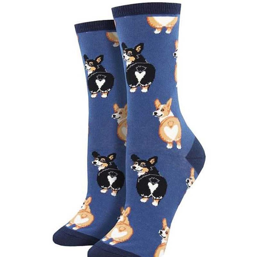 Accessories Socksmith | Socksmith Corgi Butt Crew Socks - Blue