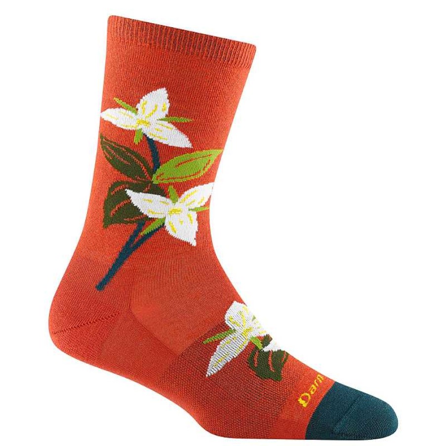 Accessories Darn Tough | Women'S Darn Tough Vermont Blossom Crew Lightweight Lifestyle Sock - Tomato