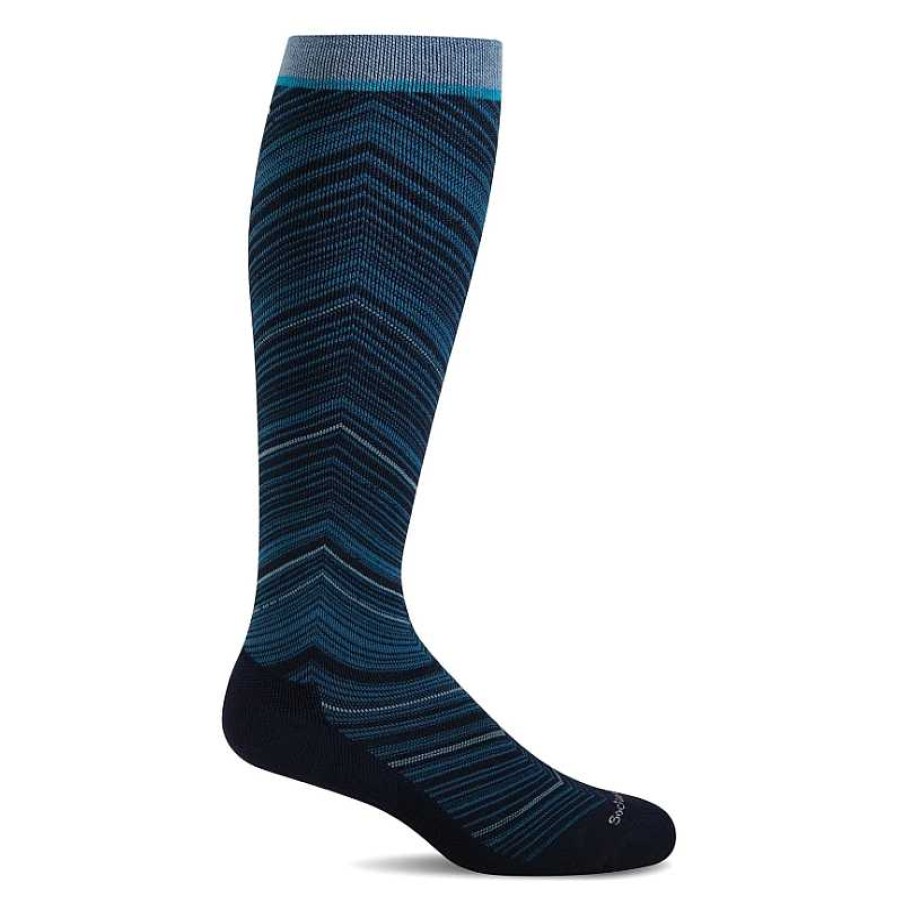 Accessories Sockwell | Women'S Sockwell Full Flattery Moderate Graduated Compression Wide Calf Fit Socks Navy