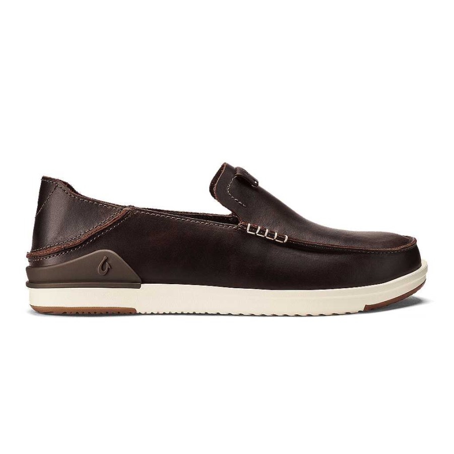 Men OluKai | Men'S Olukai Kakaha Leather Slip-On - Dark Java