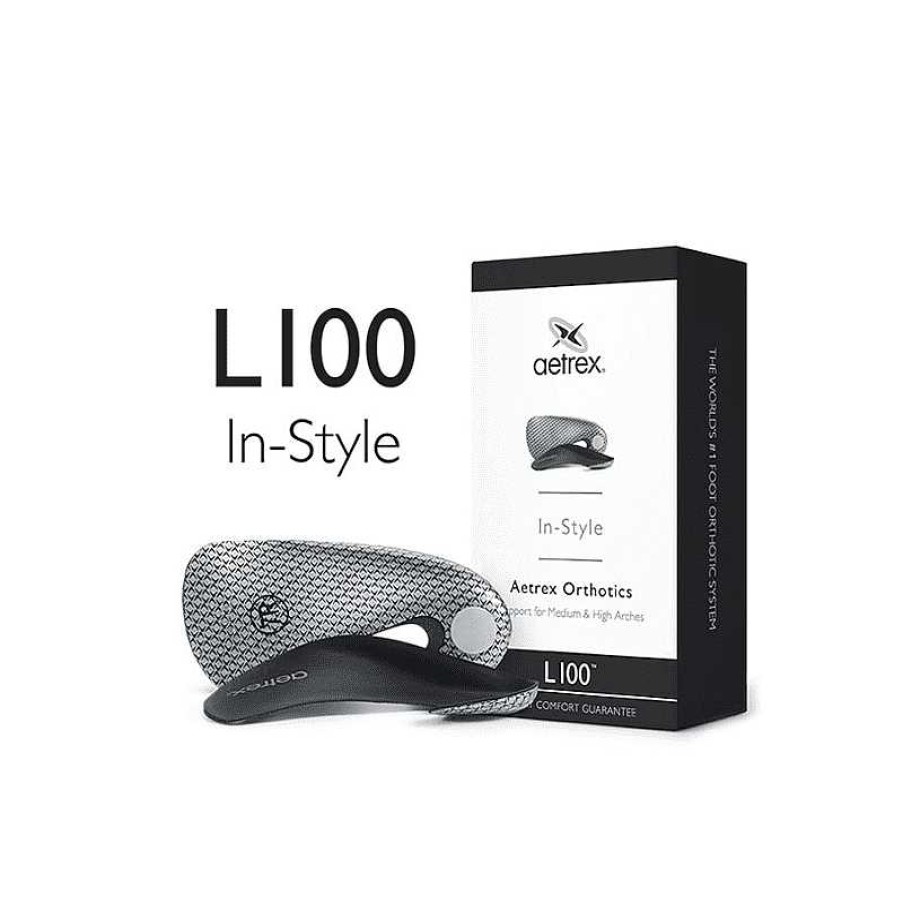 Accessories Aetrex | Men'S Aetrex L100 Orthotics - Black