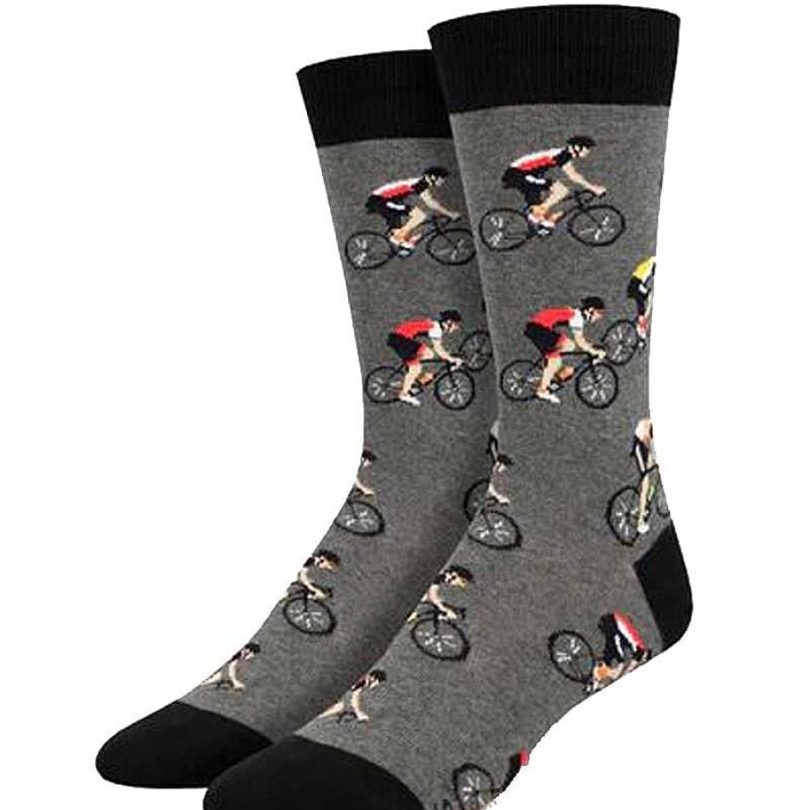 Accessories Socksmith | Socksmith Cycling Crew Socks - Grey Heather