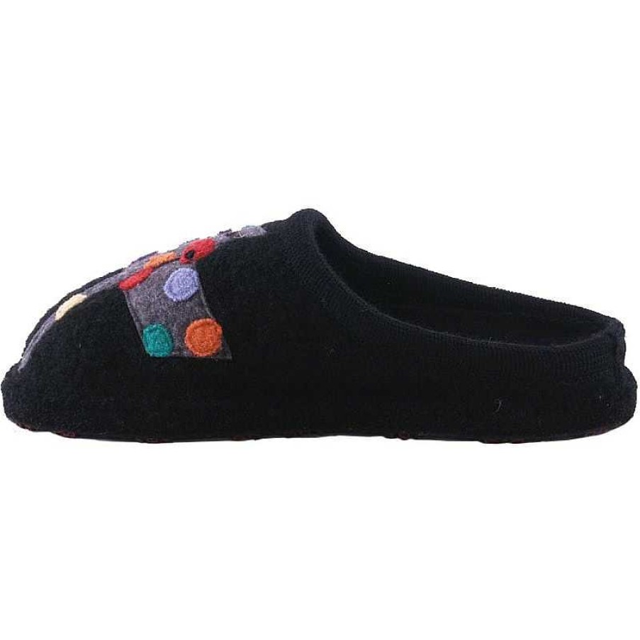 Women Haflinger | Women'S Haflinger Jack (Dog) Slipper - Black