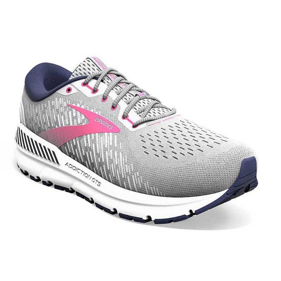 Women Brooks Running | Women'S Brooks Addiction Gts 15 - Oyster/Peacoat/Lilac Rose