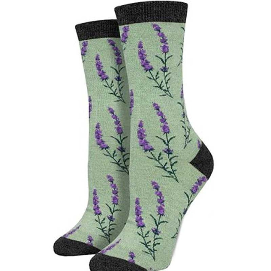 Accessories Socksmith | Socksmith Lovely Lavender Crew Socks - Green Heather