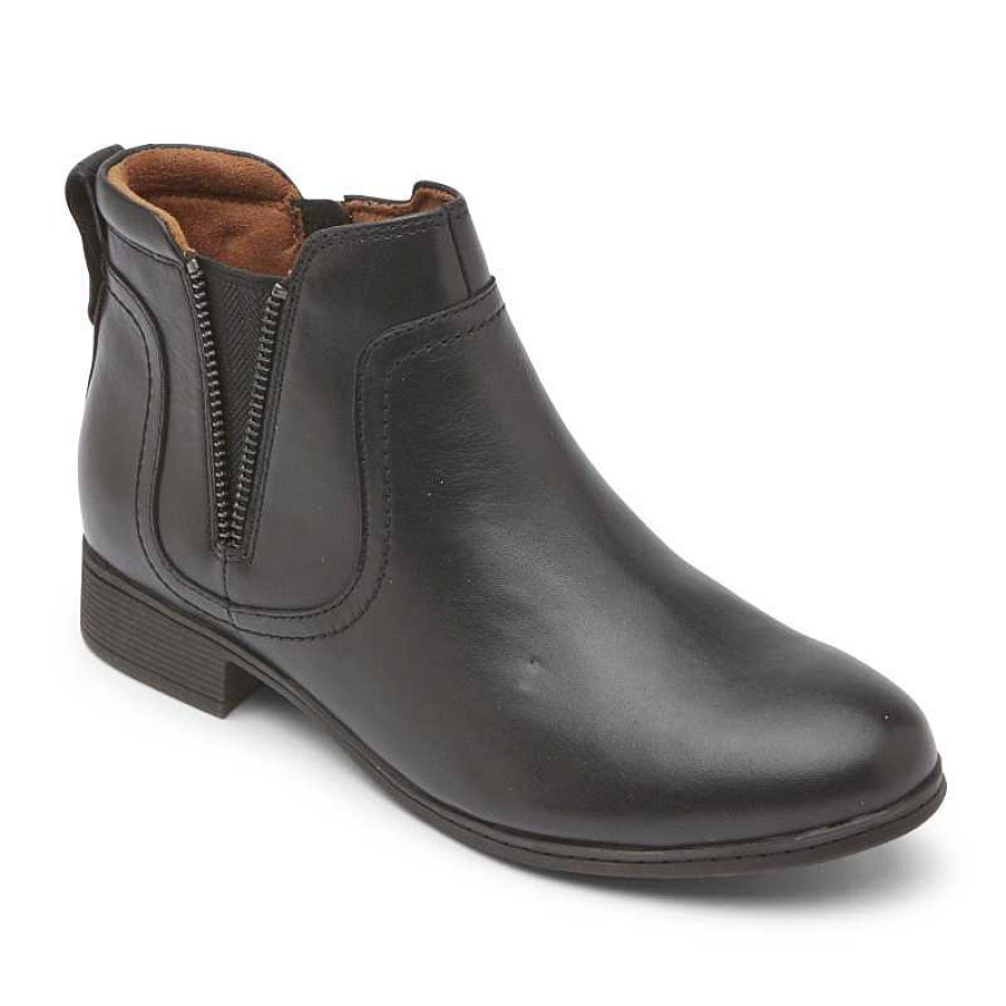 Women Cobb Hill | Women'S Cobb Hill Crosbie Gore Boot Black Leather