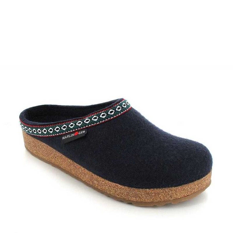 Men Haflinger | Haflinger Gz Grizzly Slipper - Navy