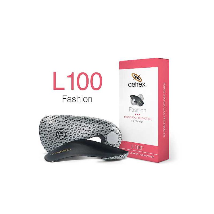 Accessories Aetrex | Women'S Aetrex L100 Fashion Orthotics Insoles For Heels - Black