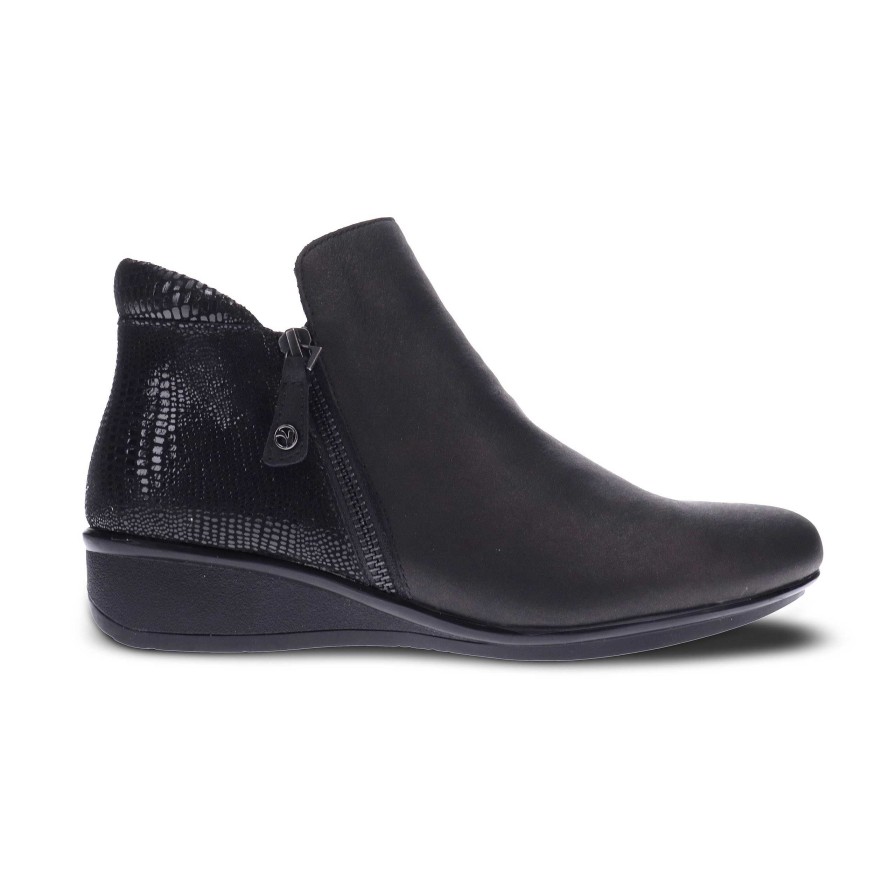 Men Revere | Women'S Revere Damascus Bootie - Onyx/Black/Lizard