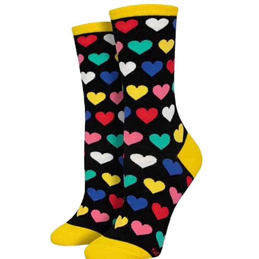 Accessories Socksmith | Socksmith Heart To Heart Crew Socks - Black