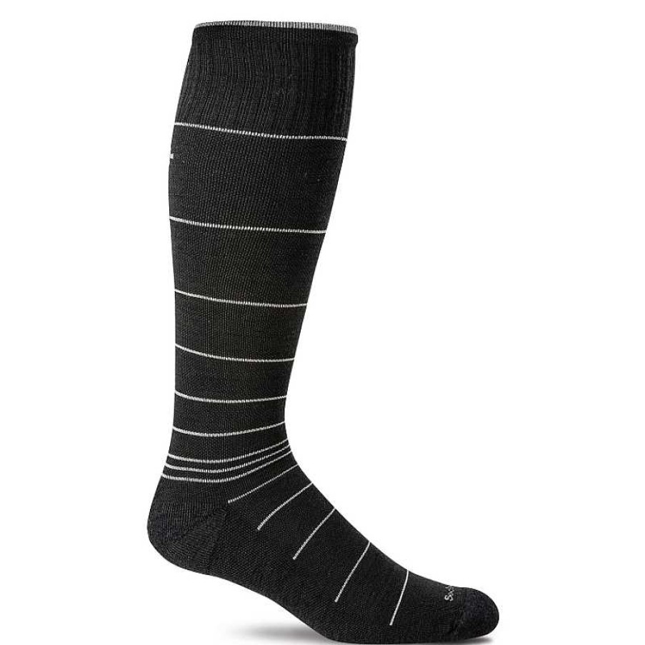 Accessories Sockwell | Sockwell Circulator Moderate Graduated Compression Knee Socks Black Stripe