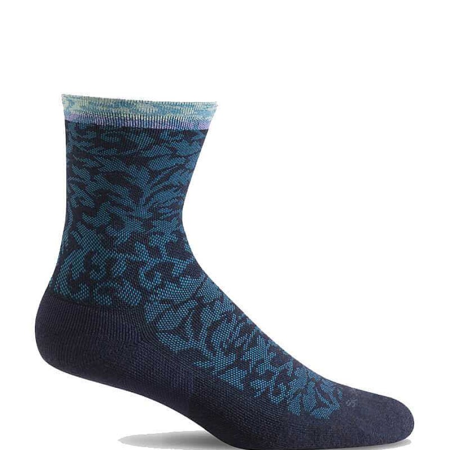 Accessories Sockwell | Women'S Sockwell Plantar Cush Crew Socks - Navy