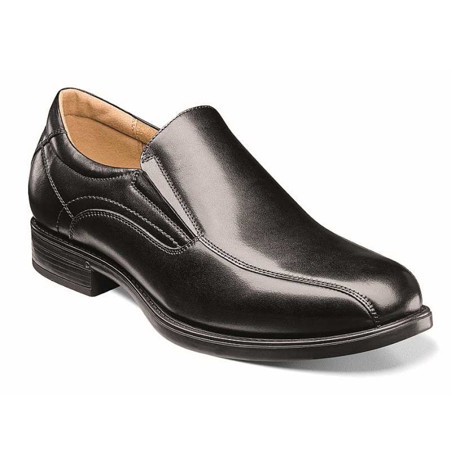 Men Florsheim | Florsheim Midtown Bike Toe Slip On Black