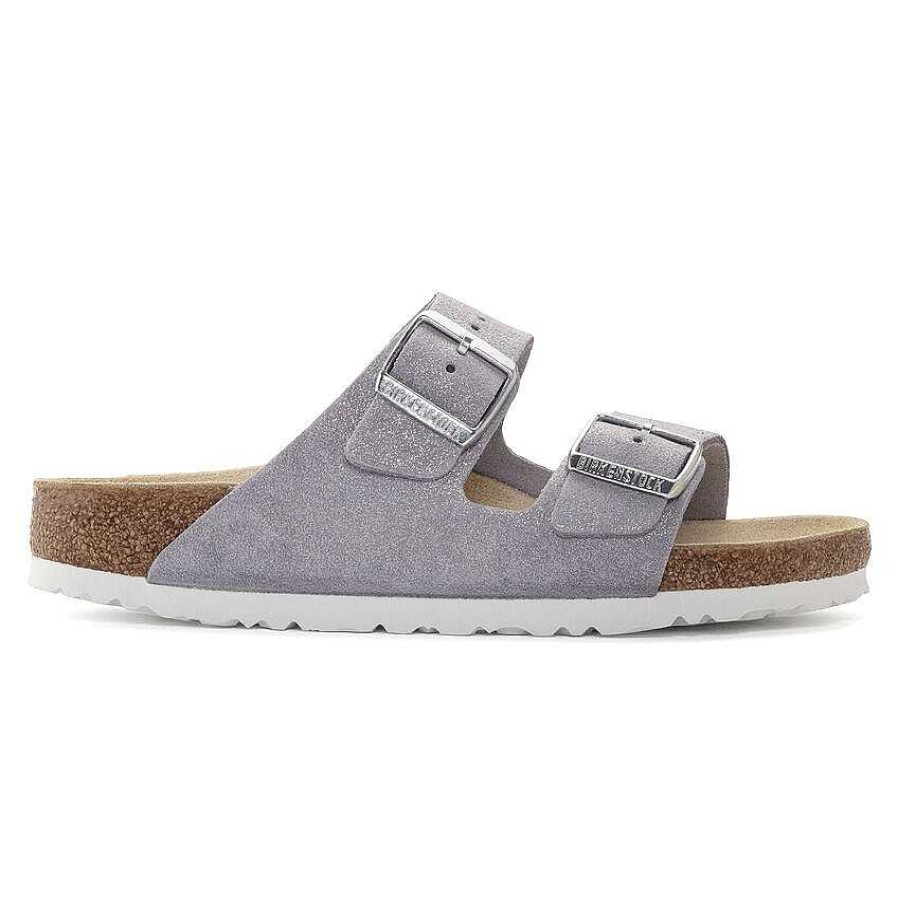 Women Birkenstock | Women'S Birkenstock Arizona Shimmering Purple Fog Suede