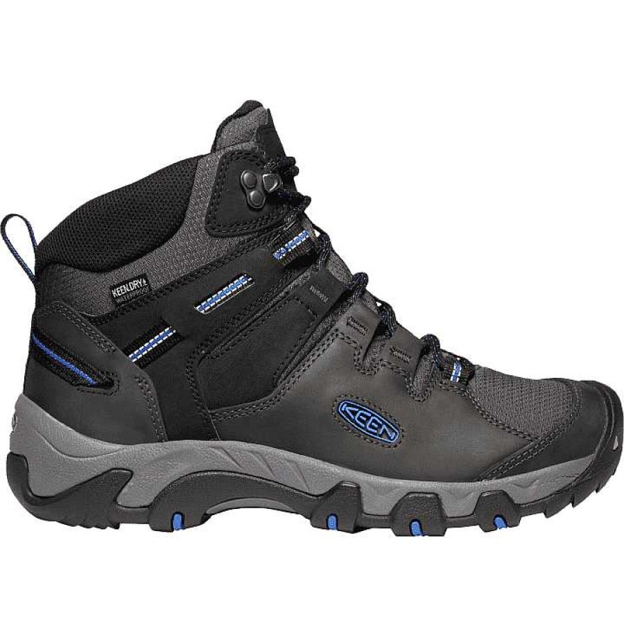 Men Keen | Men'S Keen Steens Mid Waterproof Boot - Magnet/Sky Diver