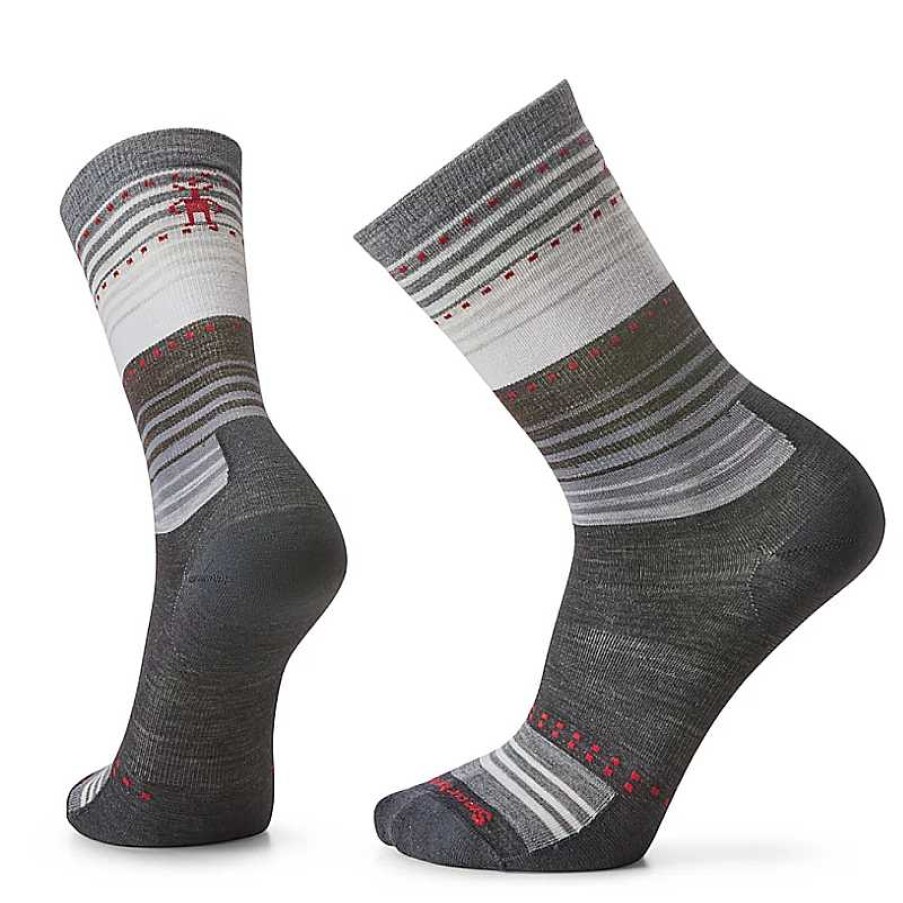 Accessories Smartwool | Smartwool Stitch Stripe Crew Socks Charcoal