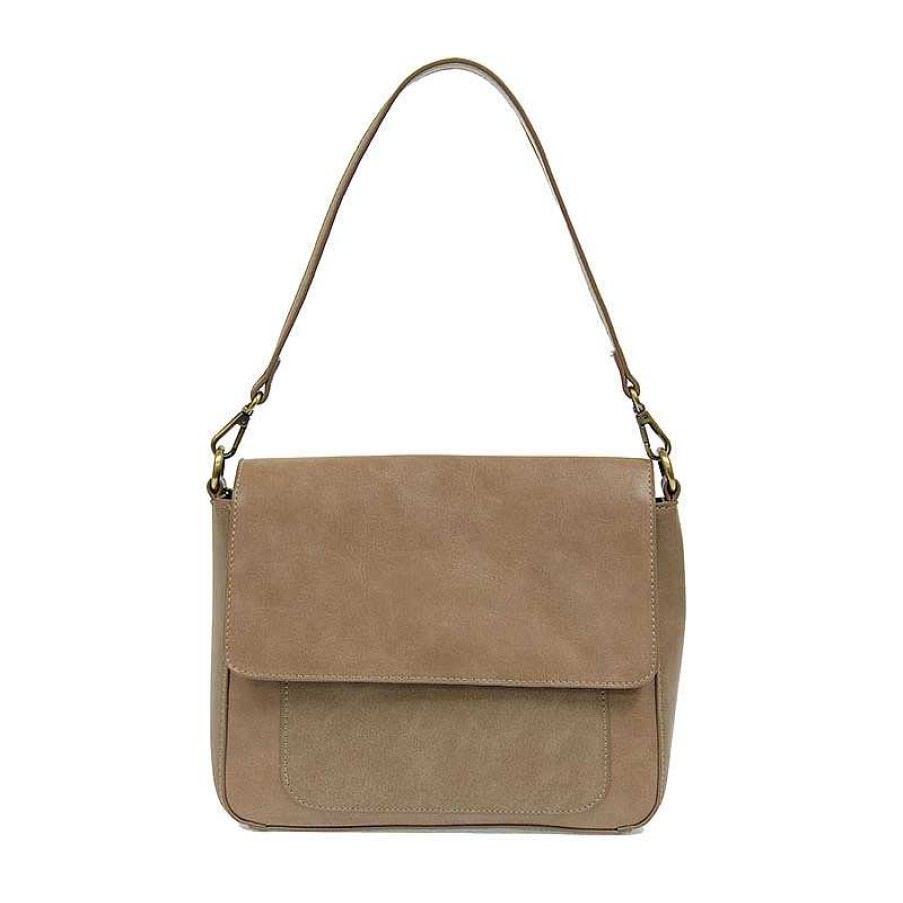 Accessories Joy Susan | Joy Susan Lexie Convertible Shoulder Bag With Faux Suede Trim - Truffle