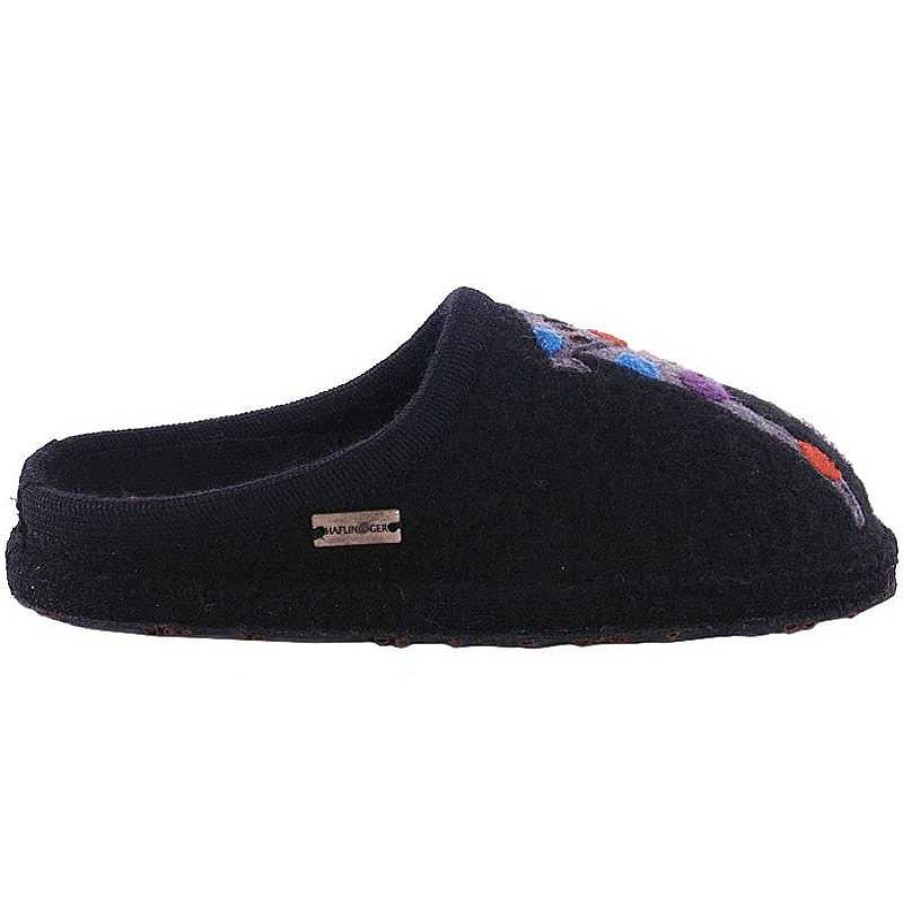 Women Haflinger | Women'S Haflinger Jack (Dog) Slipper - Black