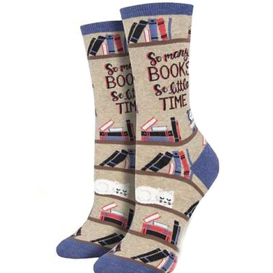 Accessories Socksmith | Socksmith Time For A Good Book Crew Socks - Hemp Heather