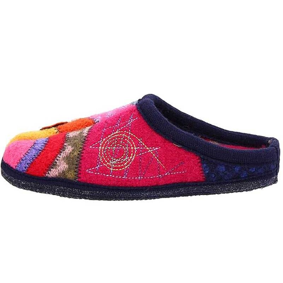 Women Haflinger | Women'S Haflinger Calypso Wool Slipper - Strawberry Multi