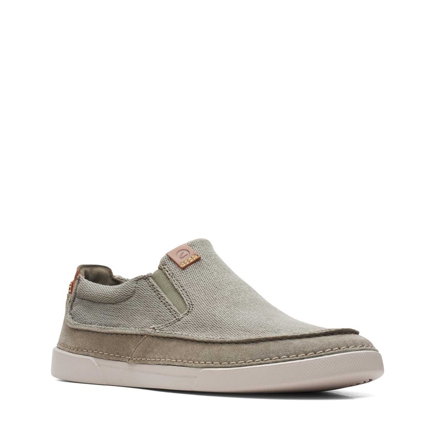 Men Clarks | Men'S Clarks Gerald Step - Olive Combi