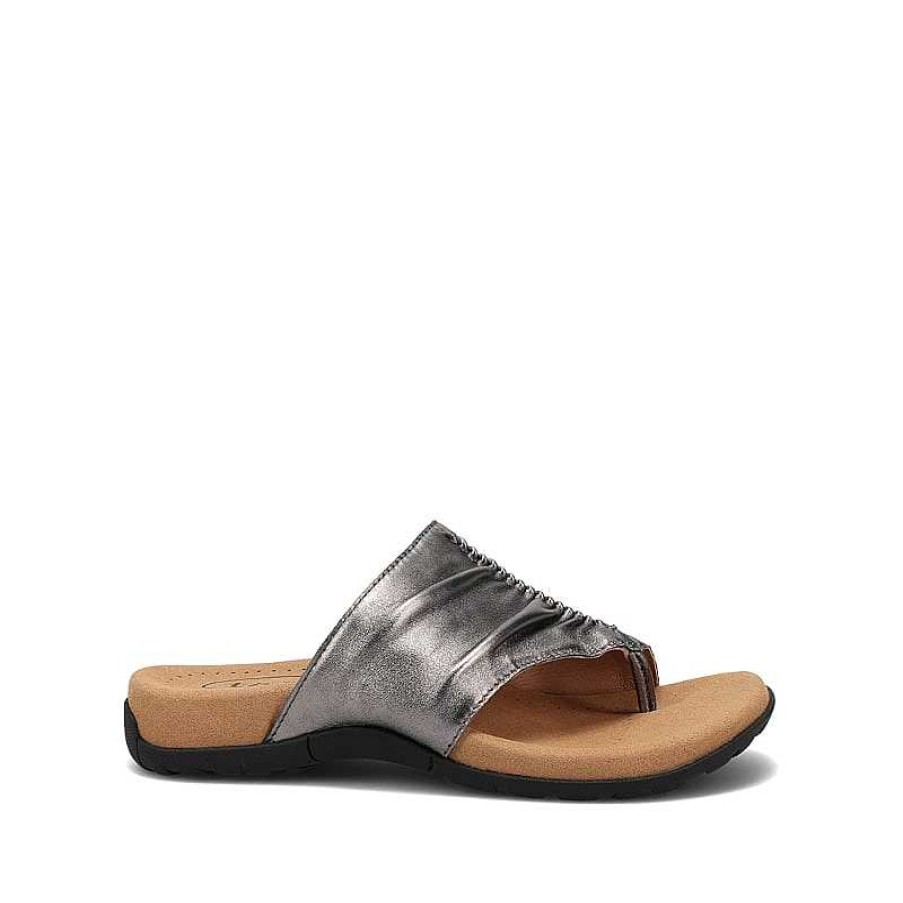 Women Taos | Women'S Taos Gift 2 Leather Sandal - Pewter