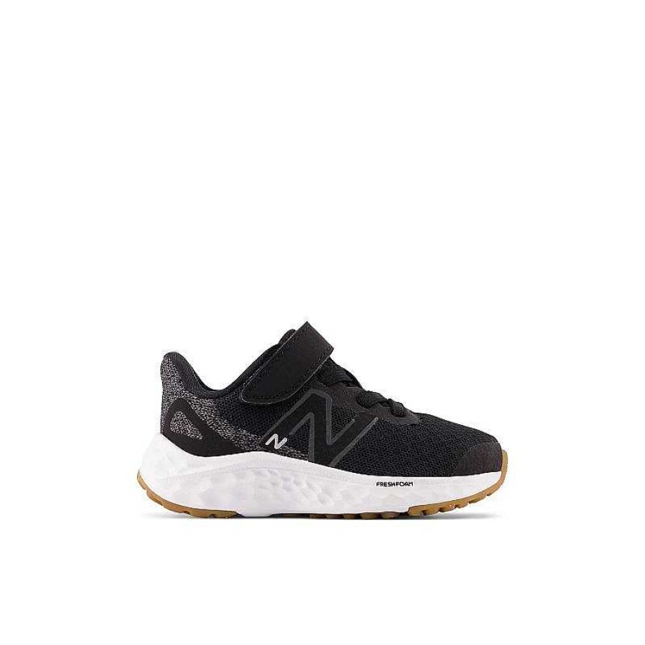 Kids New Balance | Kids' New Balance Fresh Foam Arishi V4 Bungee Lace With Top Strap Sizes 6-10 - Black/White