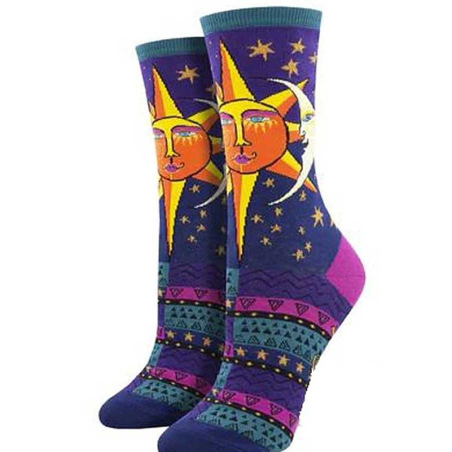 Accessories Socksmith | Socksmith Sun And Moon Crew Socks - Purple