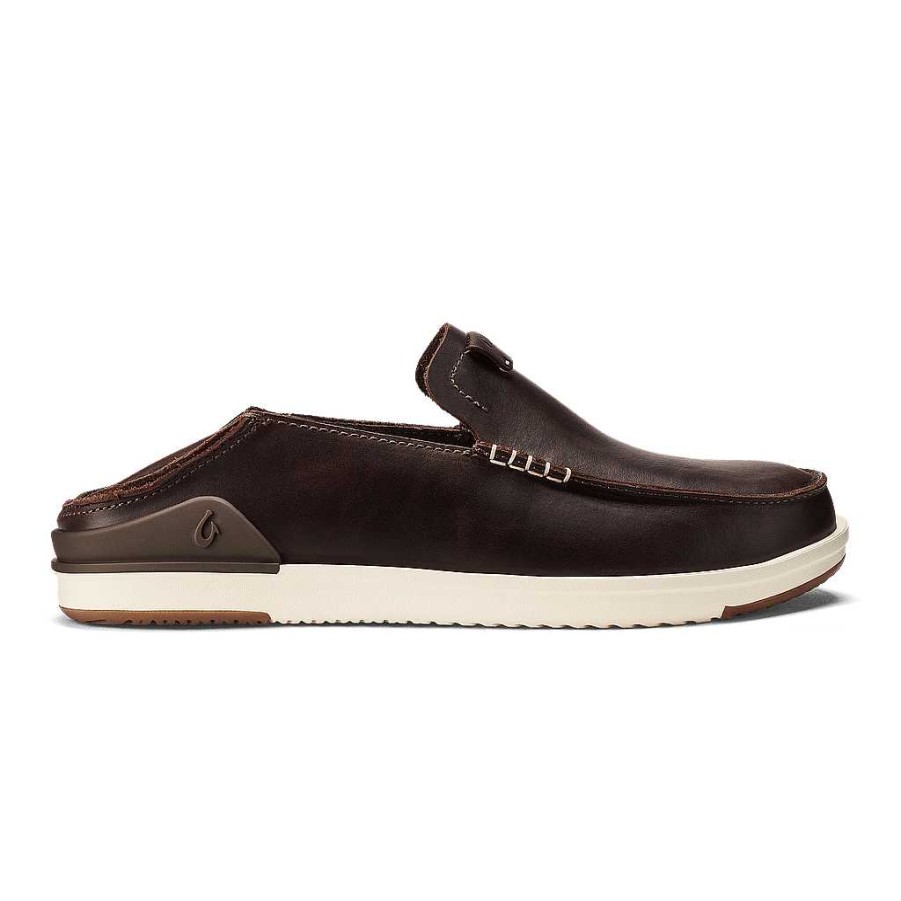 Men OluKai | Men'S Olukai Kakaha Leather Slip-On - Dark Java