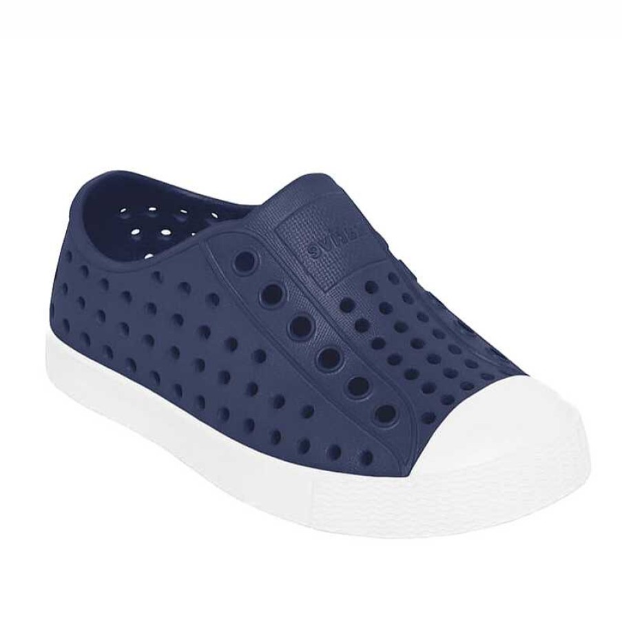 Women Native | Kids' Native Jefferson Size 1-3 - Regatta Blue/Shell White