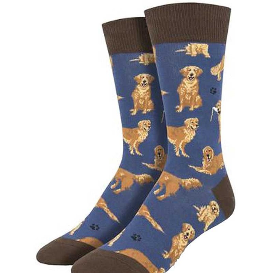 Accessories Socksmith | Socksmith Golden Retrievers Crew Socks - Blue