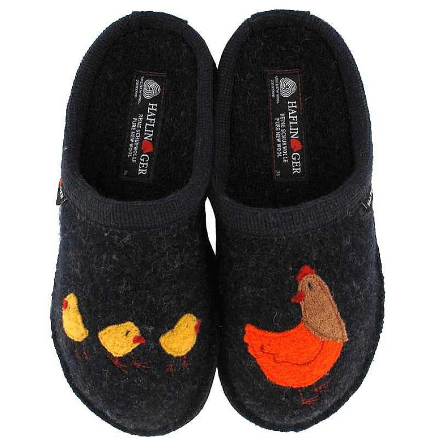 Women Haflinger | Women'S Haflinger Gallina Slipper - Captain'S Blue