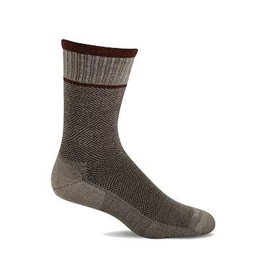 Accessories Sockwell | Men'S Sockwell Plantar Cush Crew - Khaki