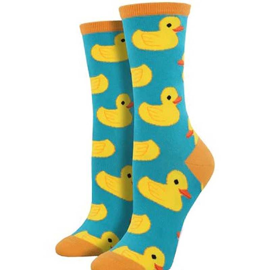 Accessories Socksmith | Socksmith Rubber Ducky Crew Socks - Turquoise